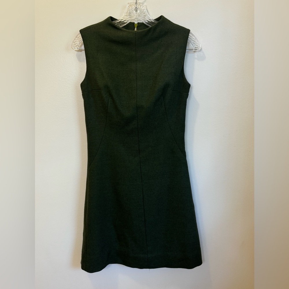 Beautiful moss green sheath dress. Tailored. Fitted. No label.